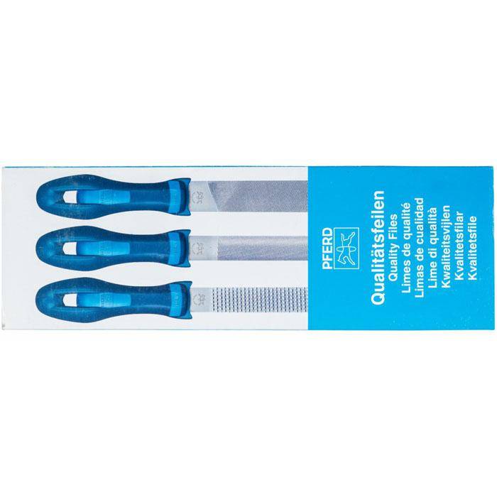Feilen-Set - PFERD - 3 Feilen mit Heft - Länge 200 mm - Hieb 1