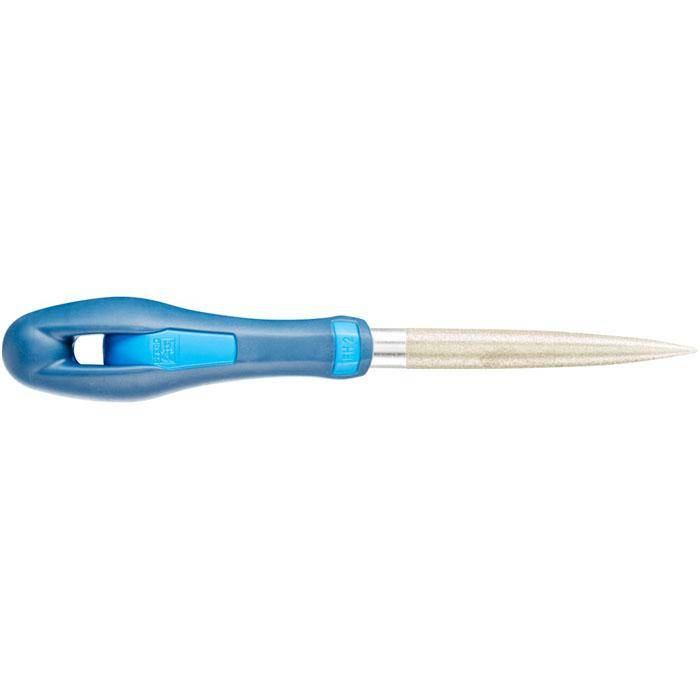 Werkstattfeile "PFERD" - aus Diamant - Bezeichnung DF 1152/100 - Gesamtlänge 100 mm - Belaglänge 85 mm - Querschnitt mit Belegung 12 bis 4 mm - Kör