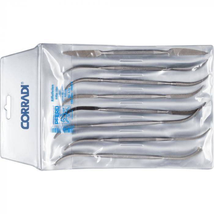 PFERD CORRADI-Riffelfeilen-Set 670 - Länge 190 mm - H0