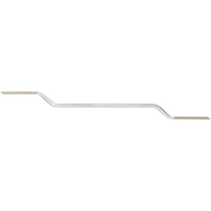 Diamant-Riffelfeile "PFERD" - Länge 150 mm - Bezeichnung DF 918 - Belaglänge 25 mm - Querschnitt mit Belegung 4 bis 2 mm - Körnung D 91 - Profil fl