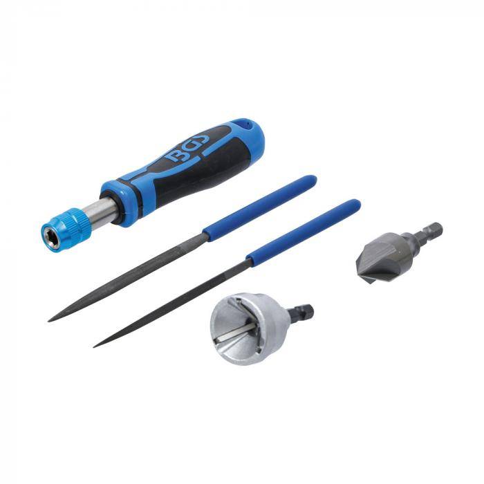 Außen- / Innen-Entgrater und Feilen-Satz - 5-teilig - maximale Drehzahl 400 U/min