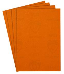 Schleifpapier PL31B - K 80 - Blatt 93 x 230 mm - für Farbe, Lack, Spachtel, Holz - Körnung Korund - Bogen ungelocht - 100 Stück