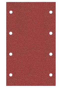 Schleifpapier PS22K - K 80 - Blatt 80 x 133 mm - für Holz, Metall - Lochform GL 18, Kletthaftend - Körnung Korund - Streuart halboffen - 100 Stück
