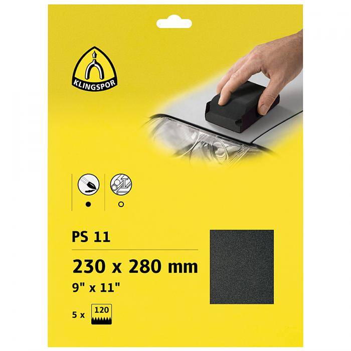 PS 11 C Bogen - wasserfest - Körnung 120 - SB-verpackt im Reiter - Preis per VE