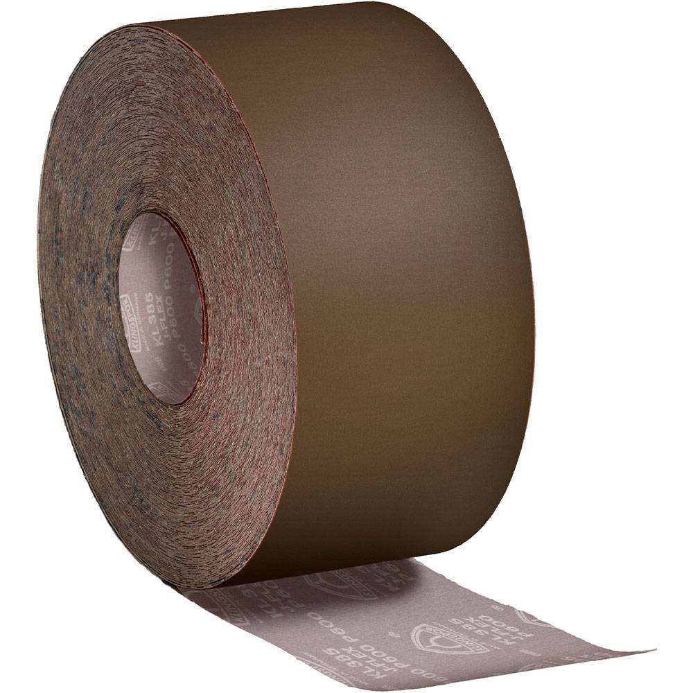 Schleifgewebe Rolle KL 385JF - K 150 - 40 mm x 50 m - für Holz, Metall, NE-Metalle - ungelocht - Körnung Korundgemisch - Streuart dicht - 1 Rolle