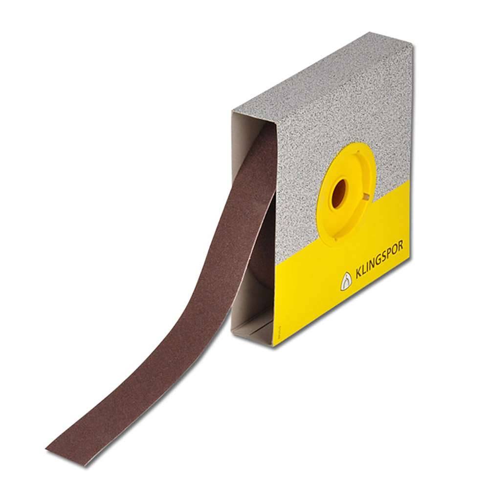 Schleifpapier Rolle KL 361JF - K 120 - 50 mm x 25 m - für Holz, Metall, Edelstahl - ungelocht - Körnung Korund - Streuart dicht - 1 Rolle - Preis pe