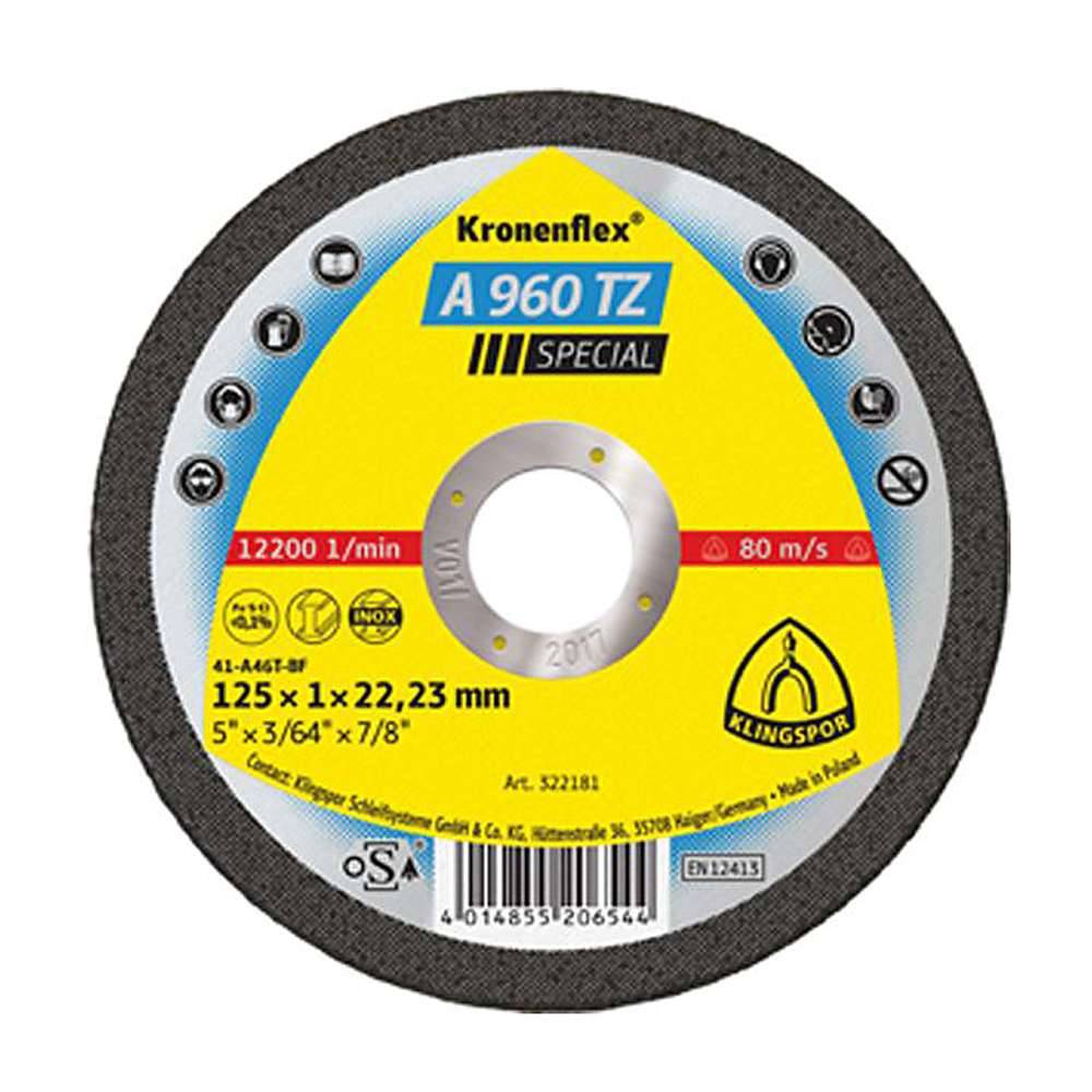 Trennscheibe - A 960 TZ Special - Hart - gerade Ausführung - Ø 115 mm - Breite 1 mm - Bohrung 22,23 mm - bis 13300 U/min - 25 Stück