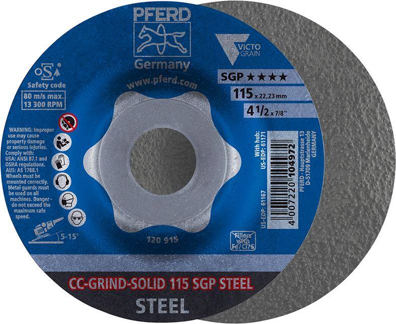 Schleifscheibe CC-Grind Solid SGP STEEL 115mm PFERD