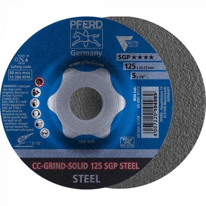 Schleifscheibe CC-Grind Solid SGP STEEL 125mm PFERD