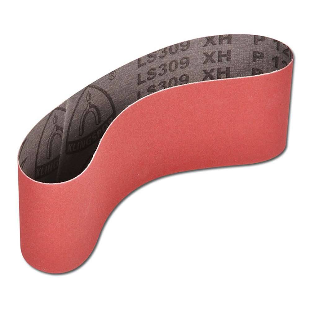 Schleifband LS309XH - für Metalle, NE-Metalle, Holz - K 120 - 60 x 400 mm - Verschluss F5 - Baumwollgewebe, schwer - Körnung Korund - VE 10 Stück