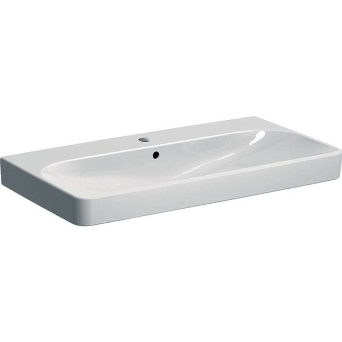 Geberit Waschtisch SMYLE Square mit Hahnloch mit Überlauf 900x480mm