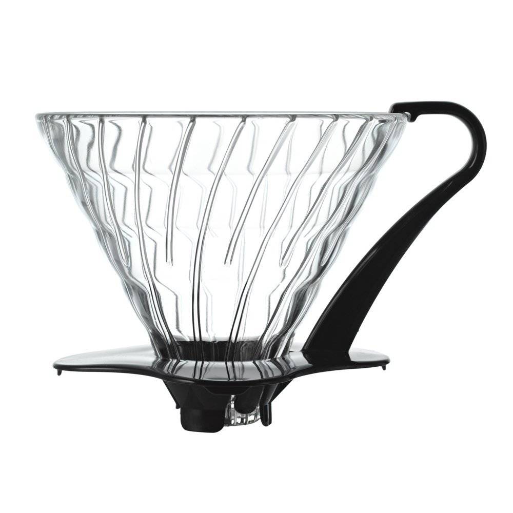 Hario VDG-03B Kaffeefilter Gr. 03 Glas / Kunststoff, für 1 - 6 Tassen Ø 13,5 cm, H 12 cm, klar/schwarz