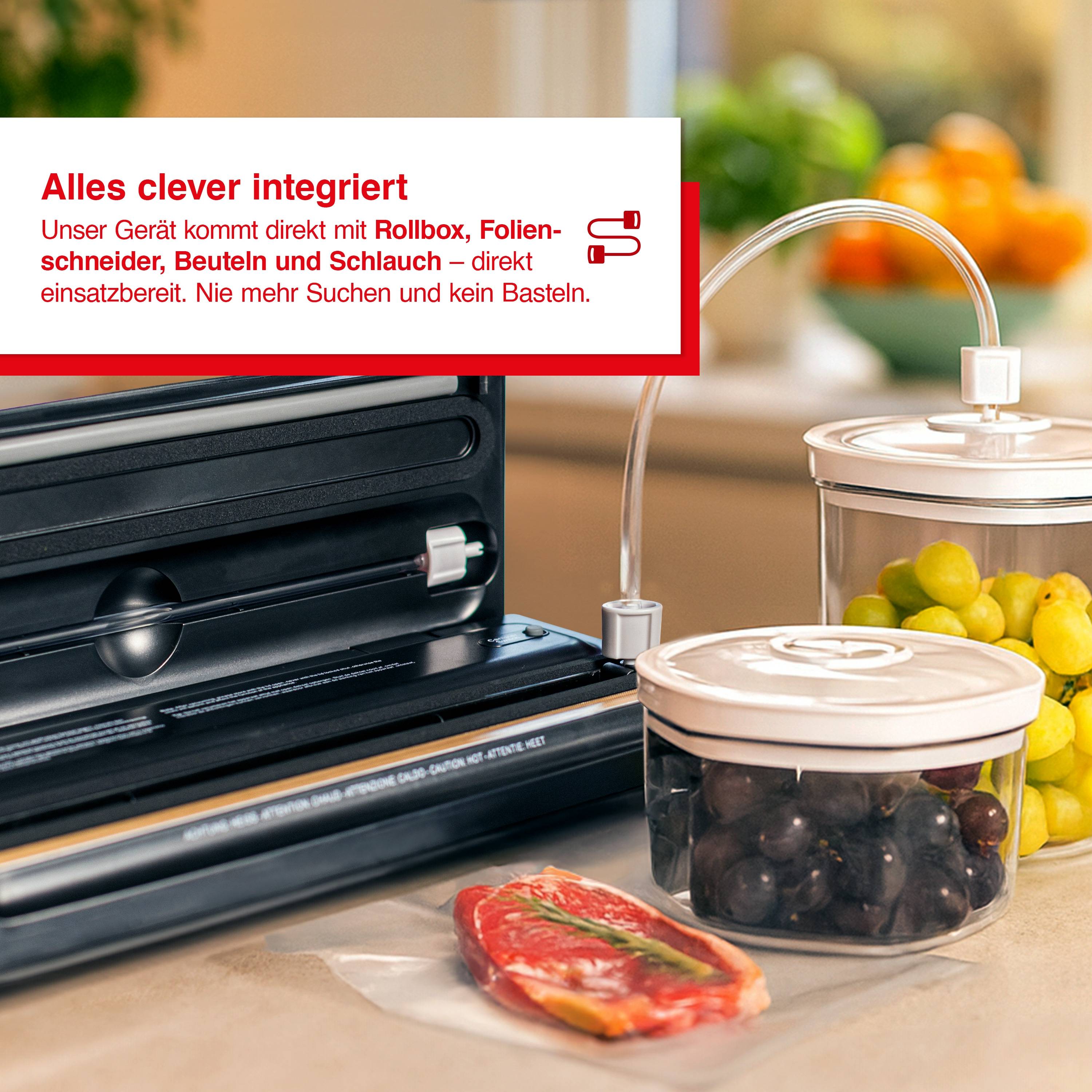 Solis Vakuumiergerät für 30cm Beutel 2,5mm Schweißnaht, Dauerbetrieb, Schlauch