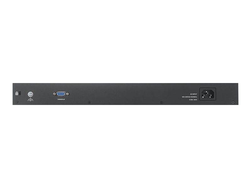 Frontblende eines schwarzen Rack-Mount-Geräts mit Stromversorgung und seriellen Anschlüssen auf der linken Seite und einem kleinen Display-/Steuerungsbereich auf der rechten Seite.