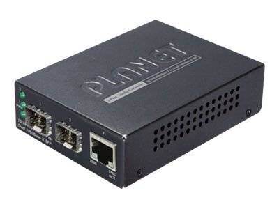 PLANET GT-1205A - Medienkonverter - GigE - 10Base-T, 100Base-TX, 1000Base-T - 3 Anschlüsse - RJ-45 / SFP (mini-GBIC)
