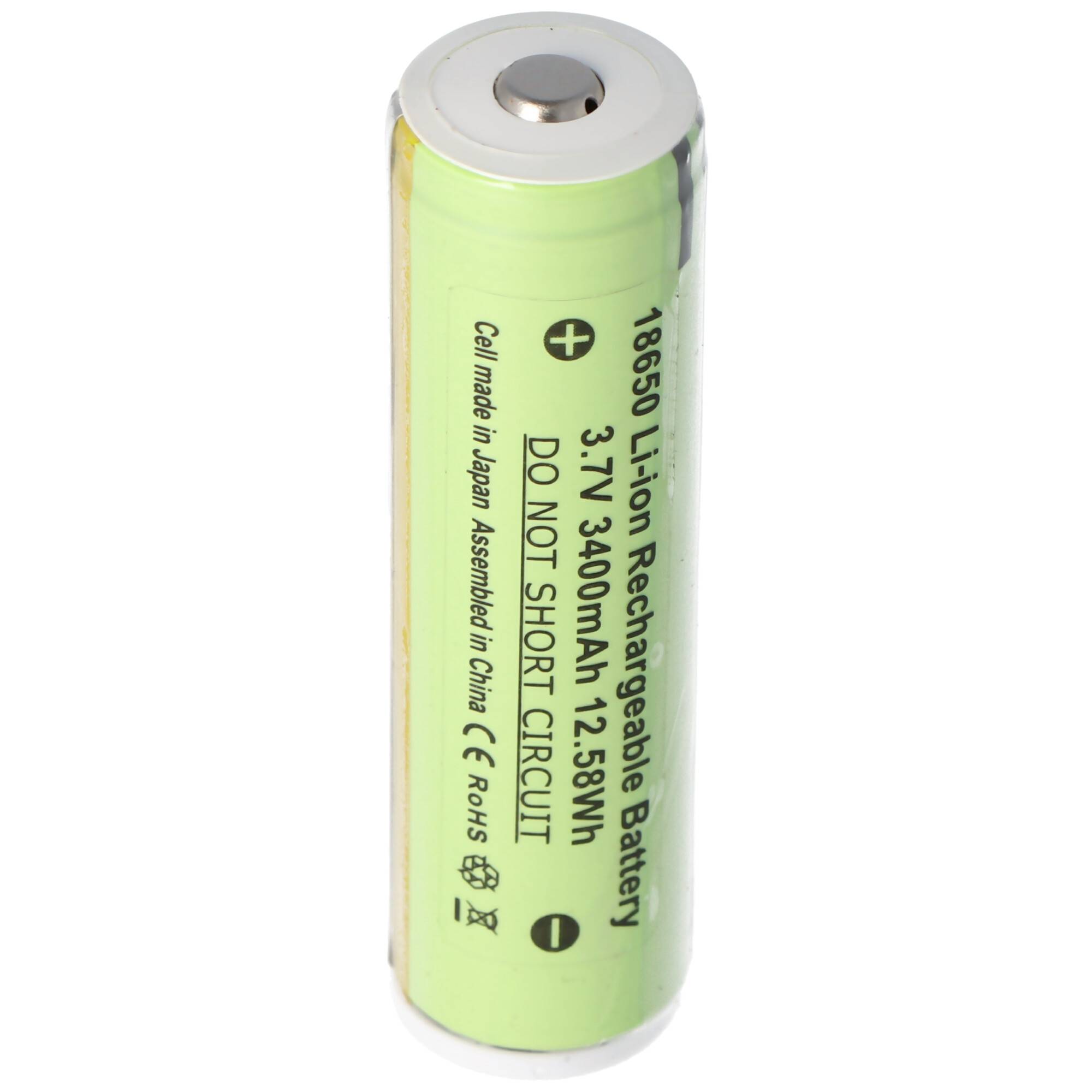 3400mAh Akku passend für den 3.7V 18650ICR für Steel wiederaufladbar 10W wiederaufladbare LED-Taschenlampe