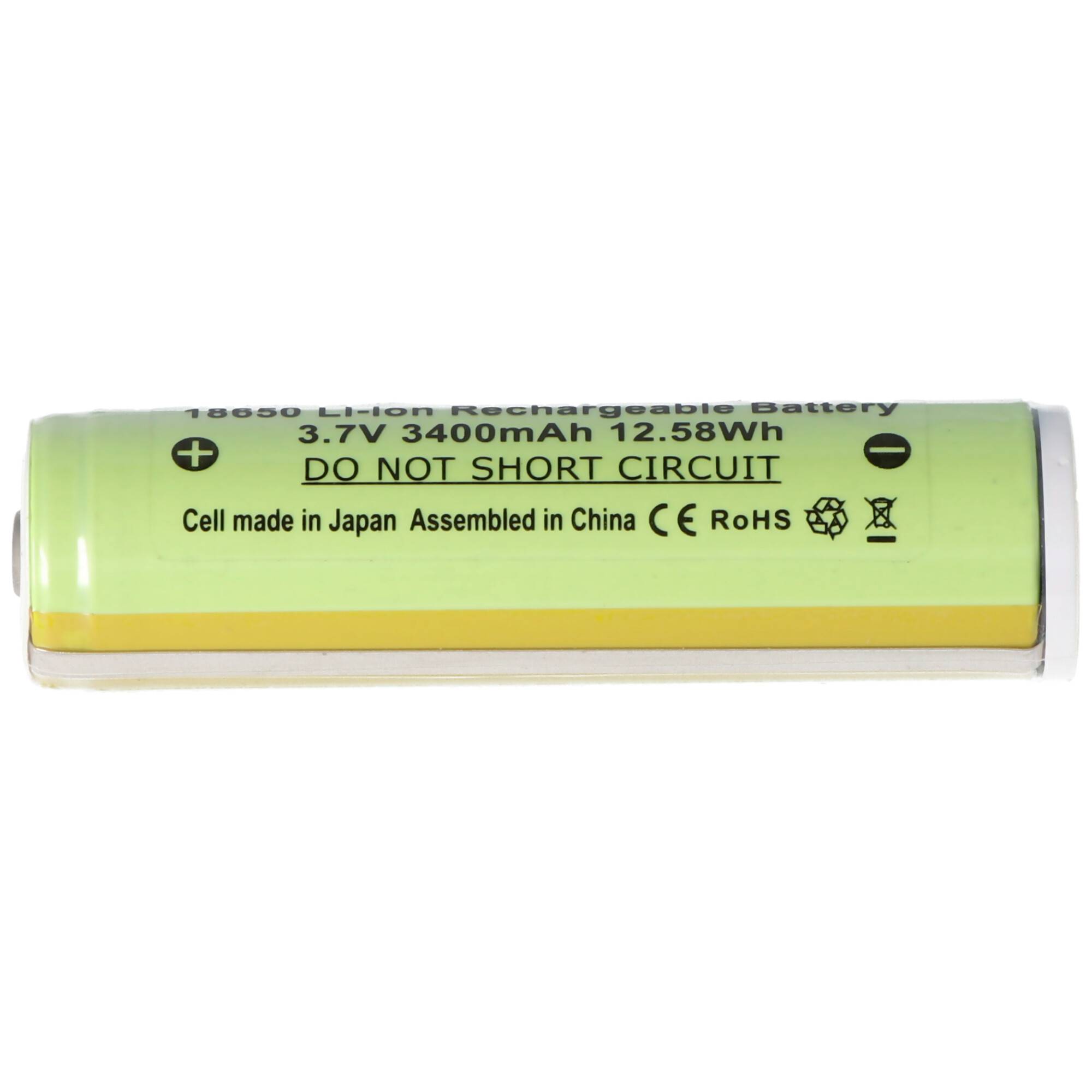 3400mAh Akku passend für den 3.7V 18650ICR für Steel wiederaufladbar 10W wiederaufladbare LED-Taschenlampe