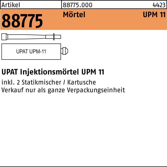 Injektionsmörtel R 88775 UPM 11-360 6 Stück UPAT