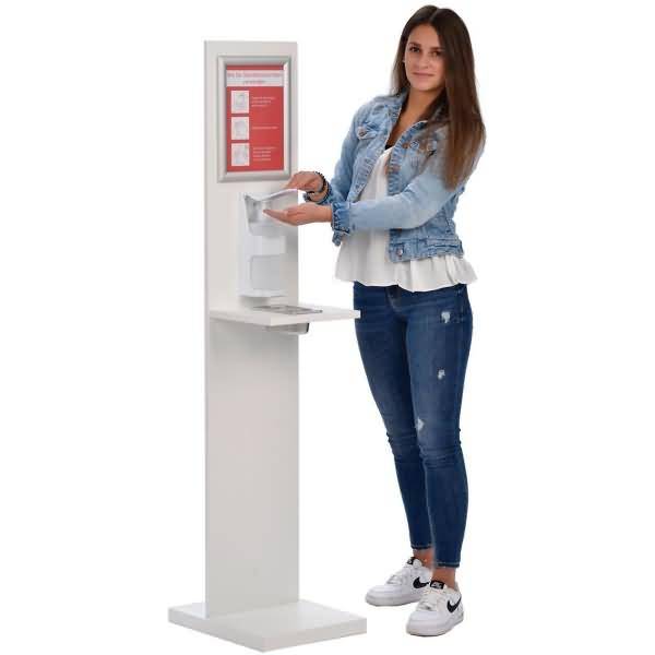 Desinfektionsspender Wood plus Melamin weiß