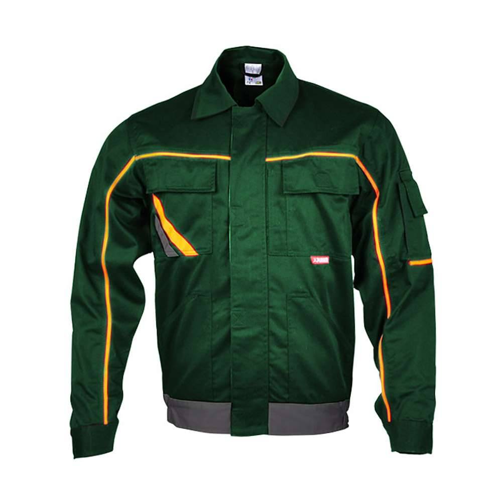 Bundjacke - Gr. 24 - grün/orange/schiefer - V2 - Applikationen warnorange/warngelb - "Visline"