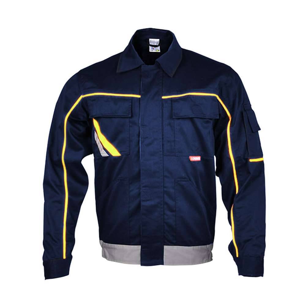 Bundjacke - Größe 110 - marine/gelb/zink - V2 - Applikationen warnorange/warngelb - "Visline"