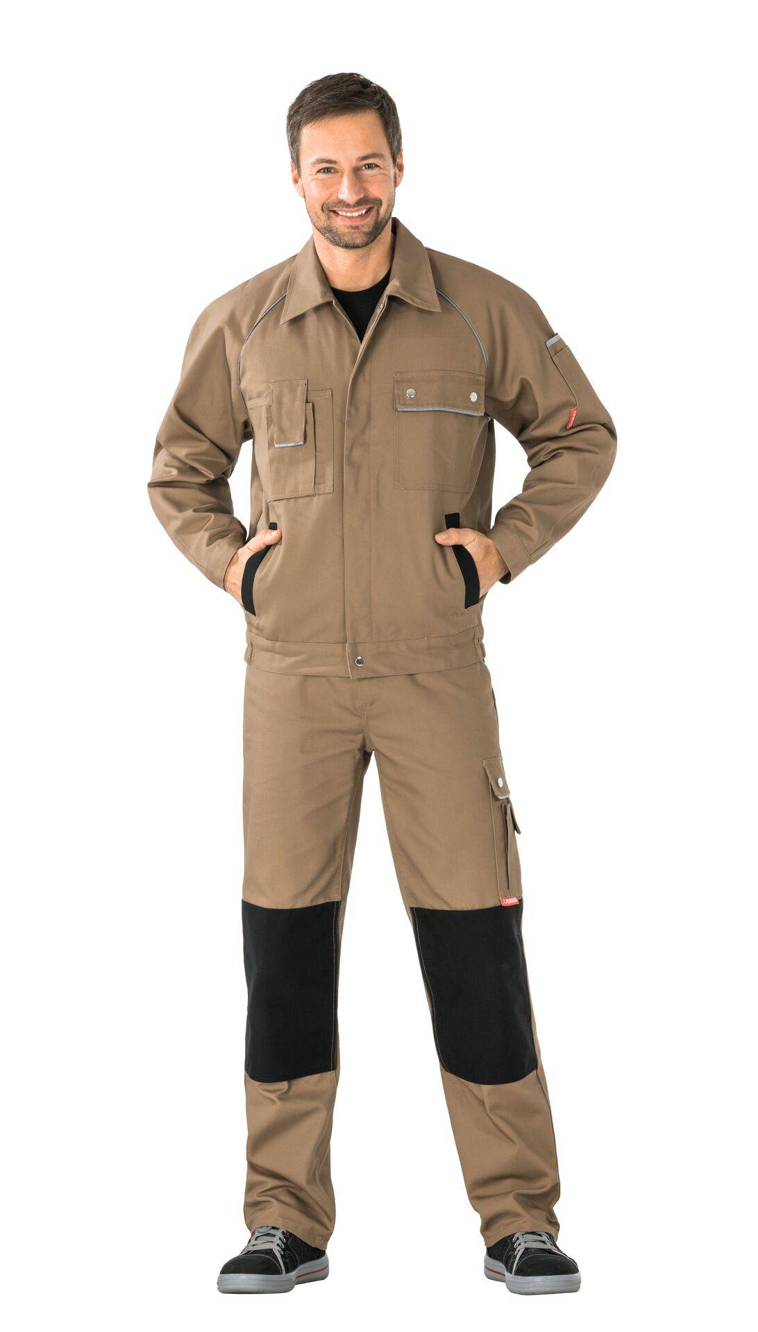 Canvas 320 Bundjacke khaki/schwarz Größe 64