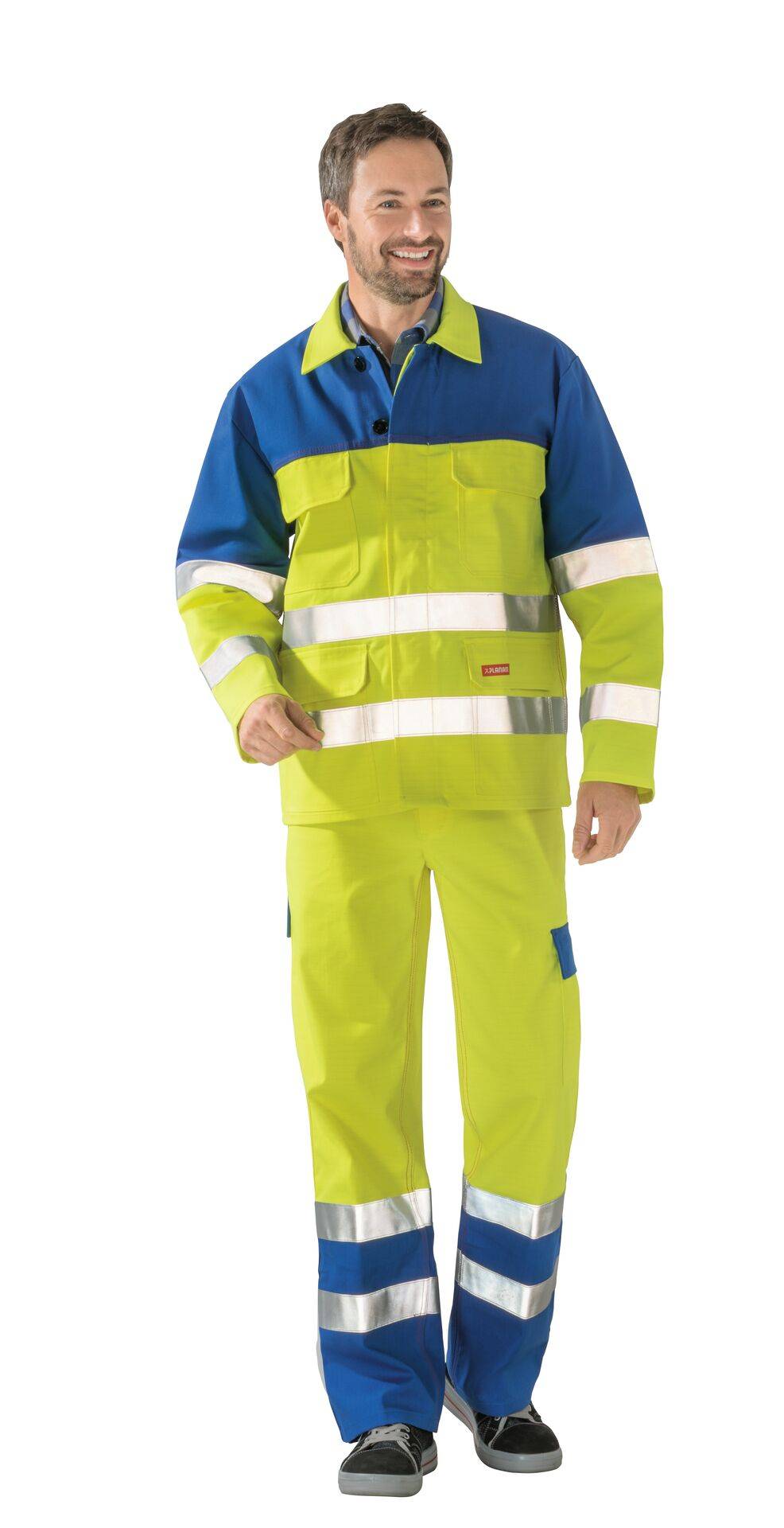 Major Protect Warnschutz Warn Jacke 1-lagig warngelb/kornblau Größe 64