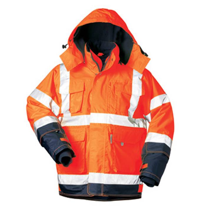 Sicherheits Jacke - Gr. XL - fluoreszierend orange - EN ISO 20471 Kl. 3 - 100% PES - abnehmbare Ärmel - wind- u. wasserdicht