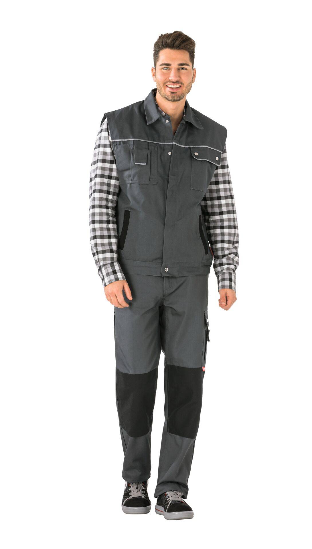 Canvas 320 Weste grau/schwarz Größe M
