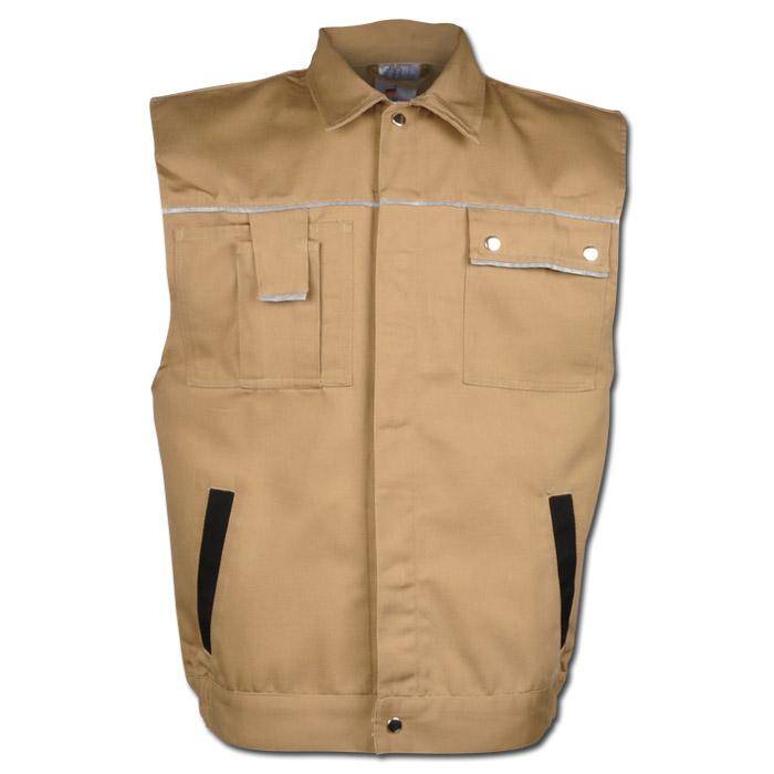 Arbeitsweste - Gr. 2XL - khaki/schwarz - 65% PES - 35% CO - 320 g/m² - strapazierfähig - atmungsaktiv - schmutz- und wasserabweisend - "Canvas 320"
