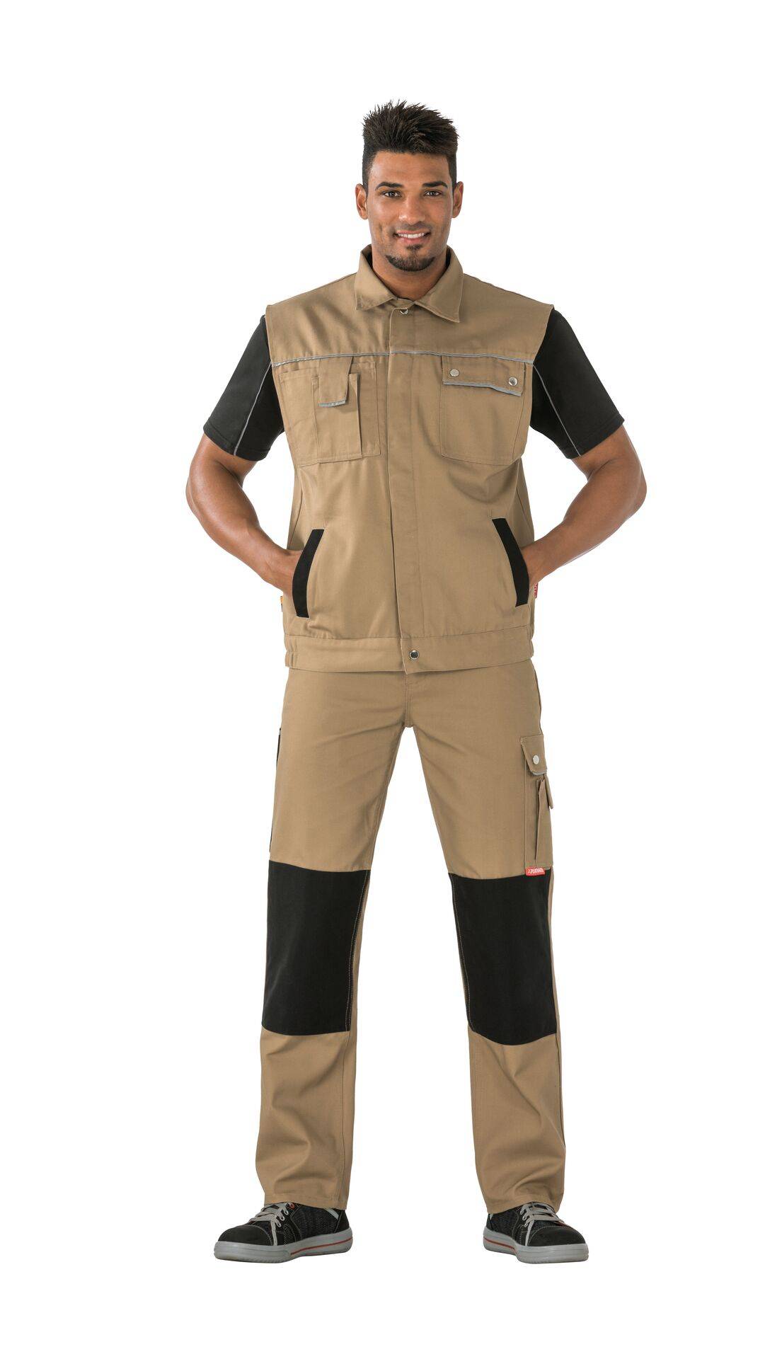 Canvas 320 Weste khaki/schwarz Größe M