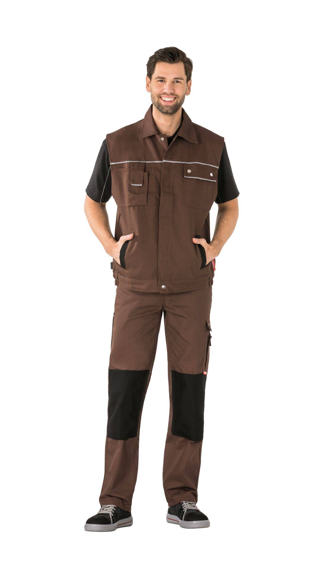 Canvas 320 Weste braun/schwarz Größe S
