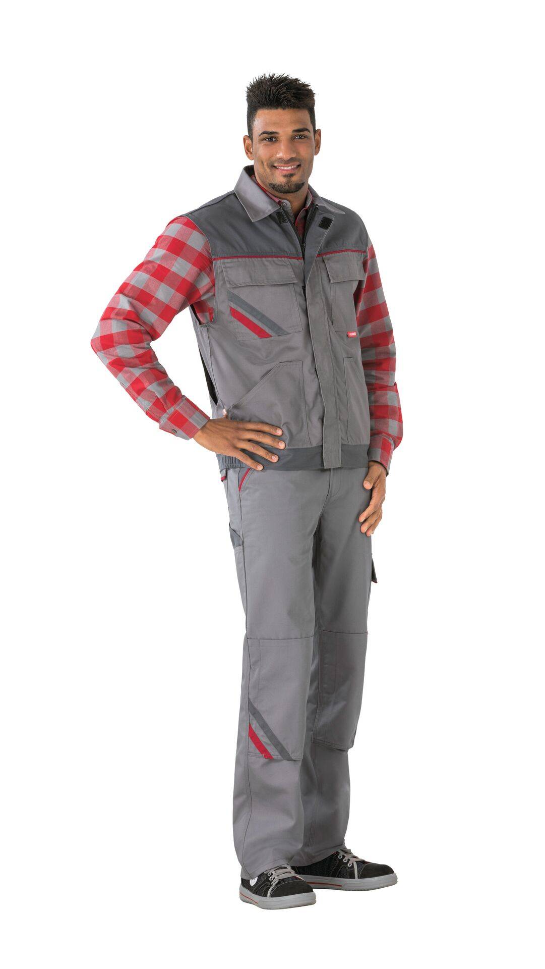 Highline Weste zink/schiefer/rot Größe XL