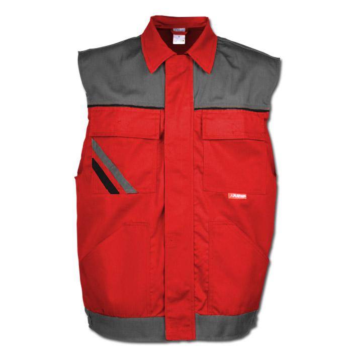 Arbeitsweste - Gr. XS - rot/schiefer - 65% PES - 35% CO - 320 g/m² - strapazierfähig - atmungsaktiv - schmutz- und wasserabweisend - "Highline"