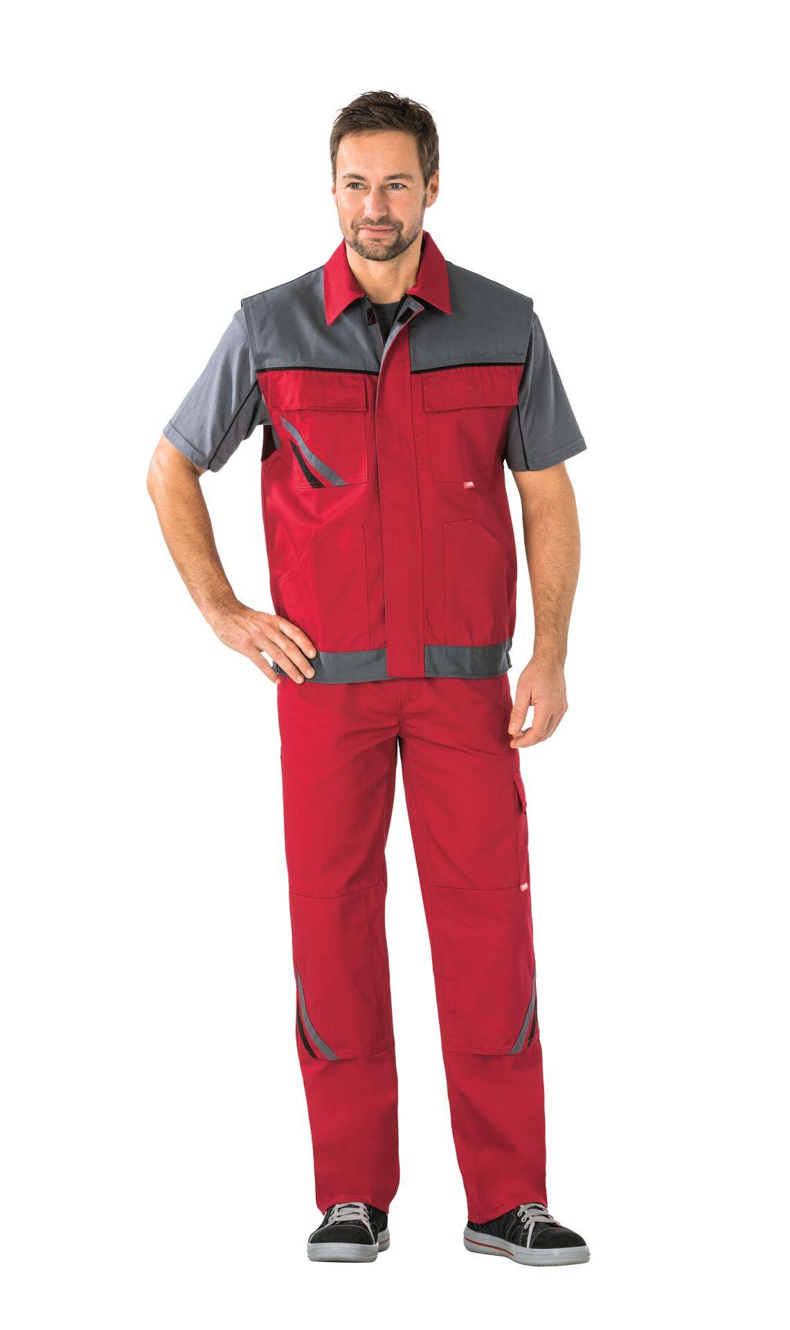 Highline Weste rot/schiefer/schwarz Größe M