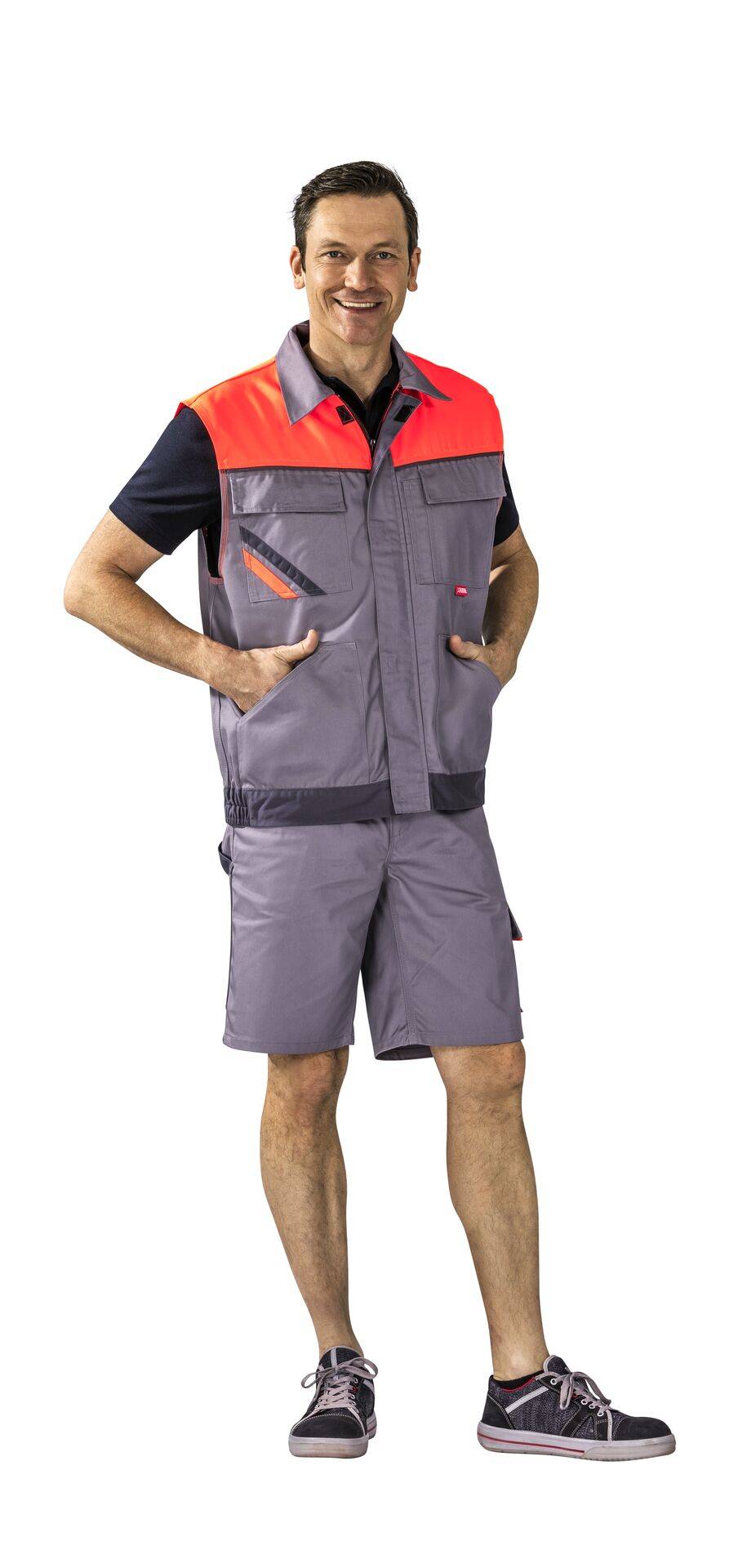 Visline Weste zink/orange/schiefer Größe XS