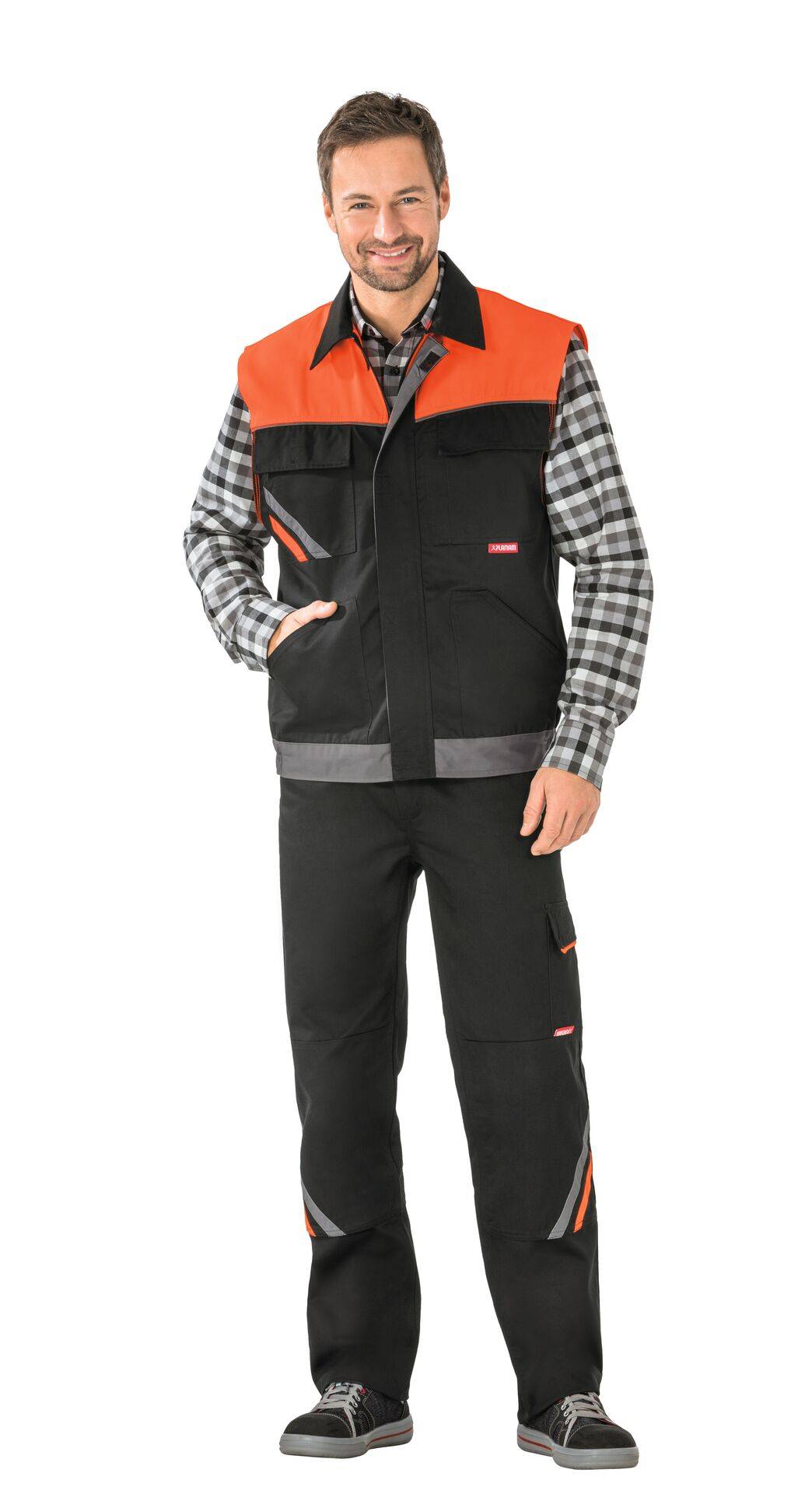 Visline Weste schwarz/orange/zink Größe XS