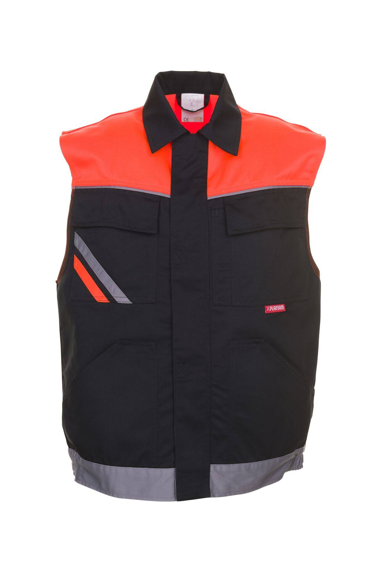 Visline Weste schwarz/orange/zink Größe XXXL