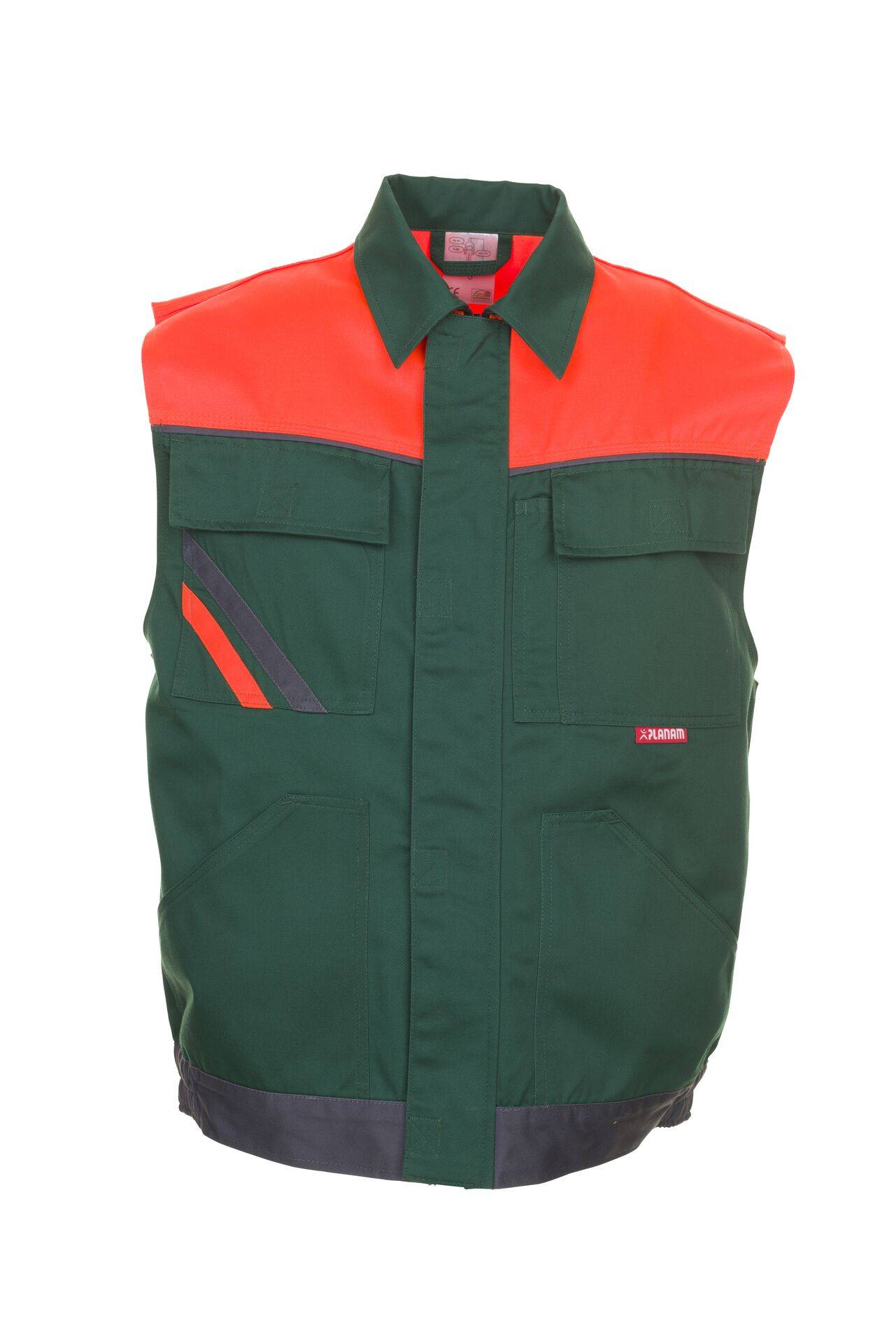 Visline Weste grün/orange/schiefer Größe XXL
