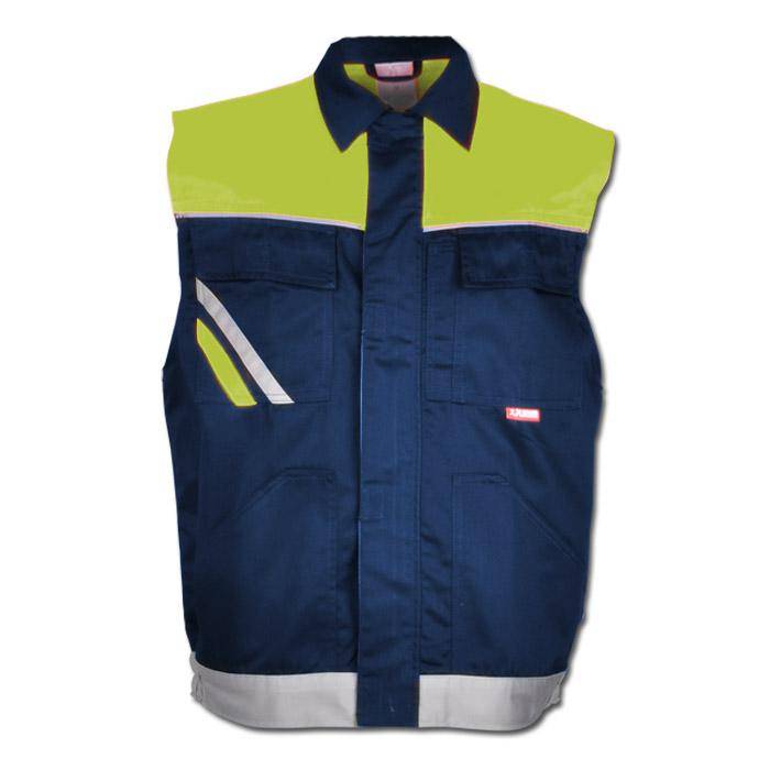 Arbeitsweste - Gr. 2XL - marine/gelb - 65% PES - 35% CO - belastbar - strapazierfähig - atmungsaktiv - schmutz- und wasserabweisend - "Visline"