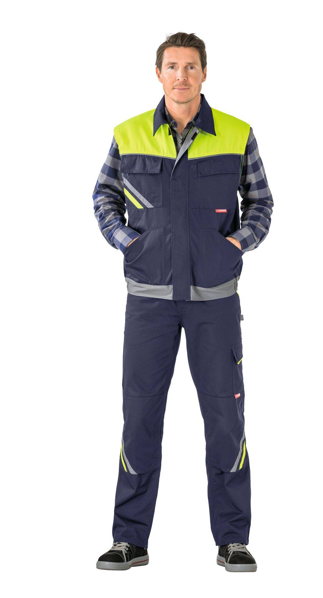 Visline Weste marine/gelb/zink Größe 4XL