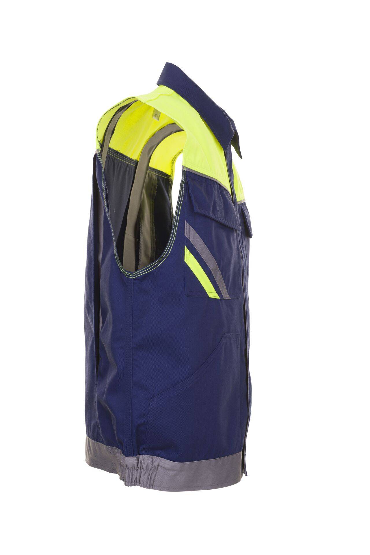 Visline Weste marine/gelb/zink Größe 4XL