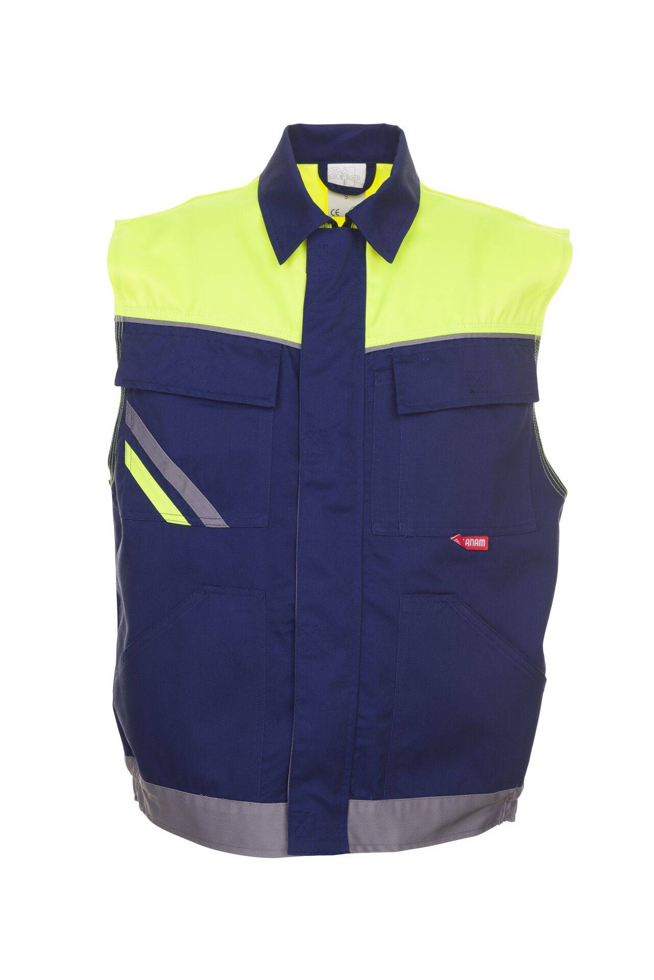 Visline Weste marine/gelb/zink Größe M
