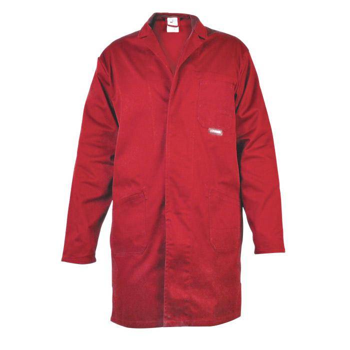 Arbeitsmantel - Gr. 58 - rot - 40% PES - 60% CO - 290 g/m² - schmutz- und staubabweisend - atmungsaktiv - "BW 290"