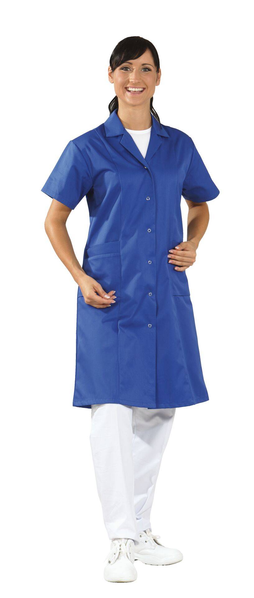 Damen Berufsmantel Mischgewebe 1/4-Arm kornblau Größe 36
