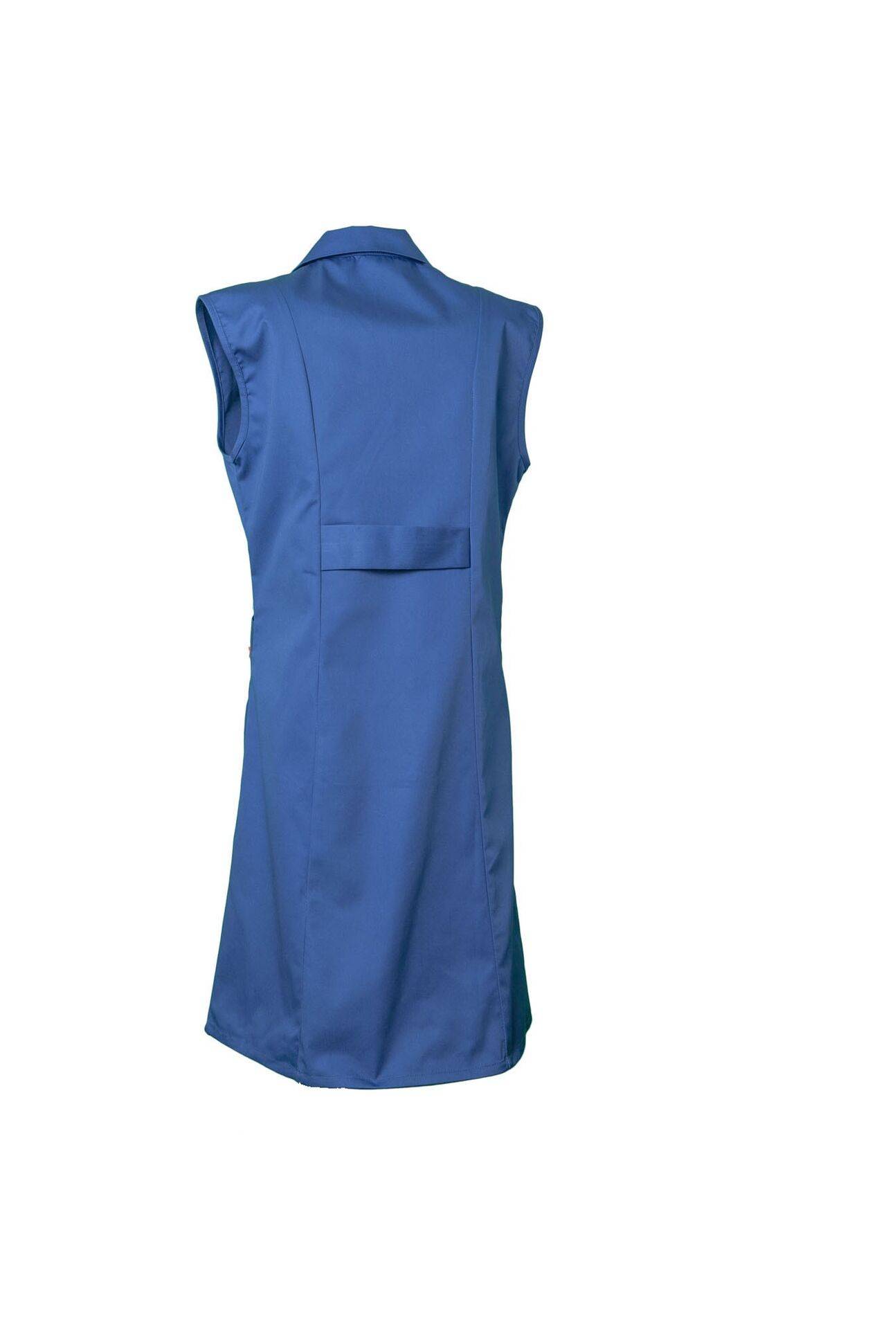 Damen Berufsmantel Mischgewebe ärmellos kornblau Größe 38