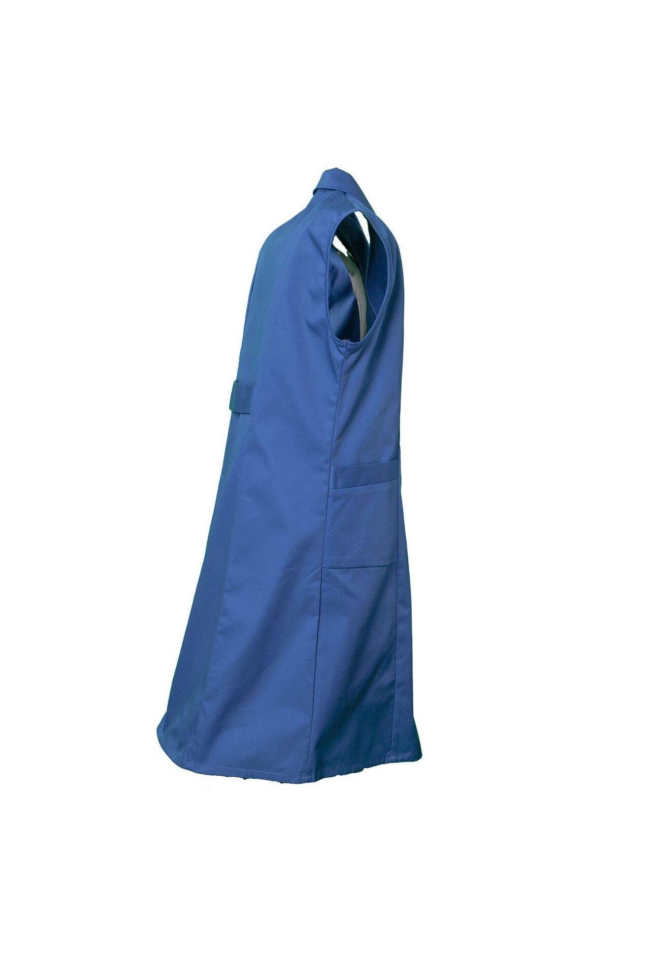 Damen Berufsmantel Mischgewebe ärmellos kornblau Größe 44