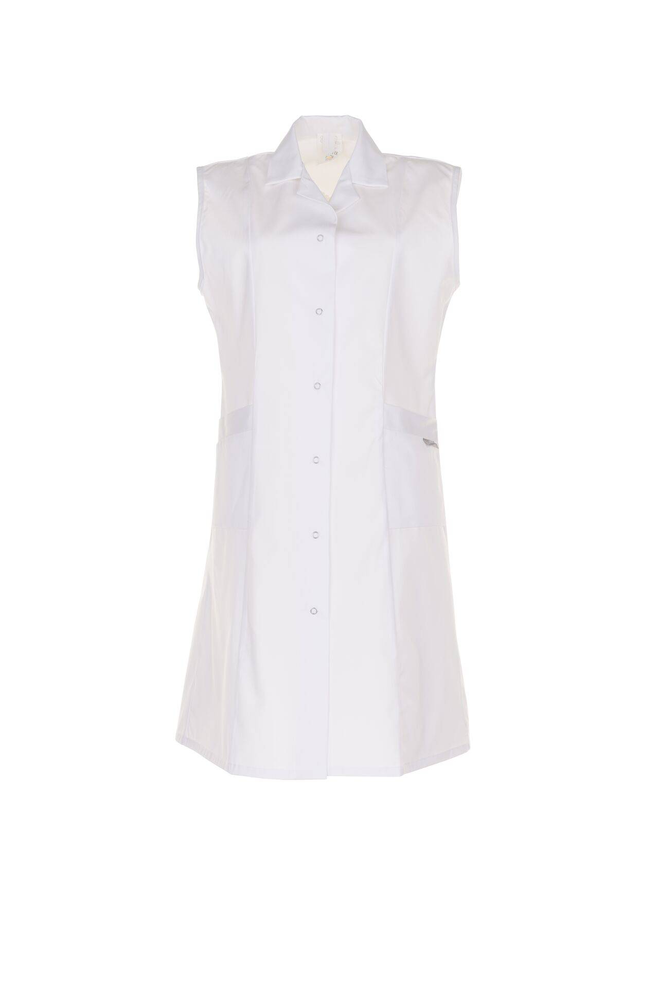 Damen Berufsmantel Mischgewebe ärmellos reinweiß Größe 50