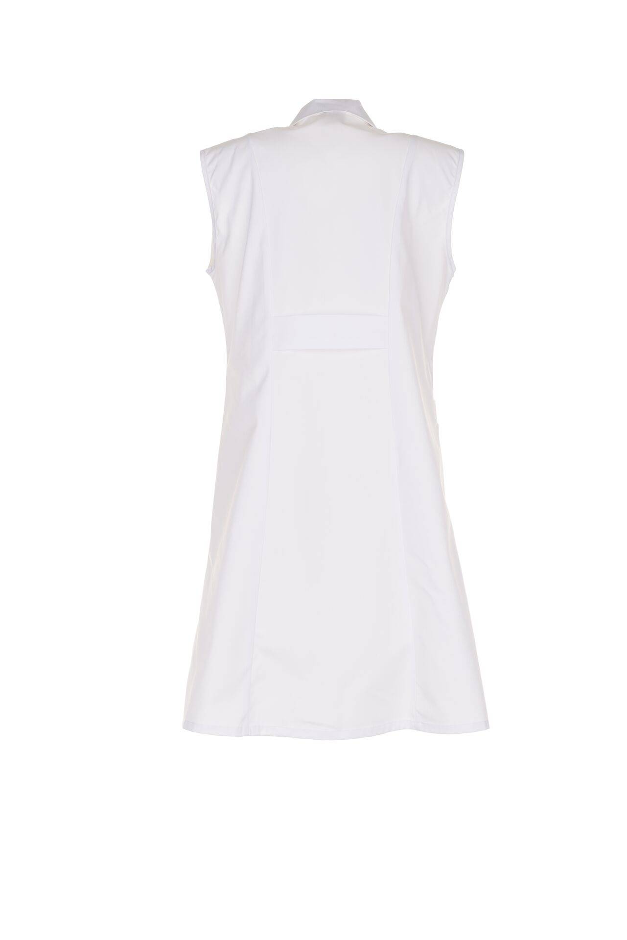 Damen Berufsmantel Mischgewebe ärmellos reinweiß Größe 50