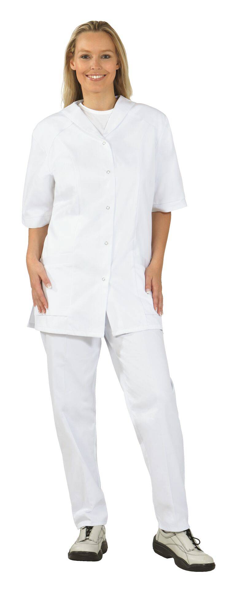 Damen Kasak Mischgewebe 1/4-Arm reinweiß Größe 46